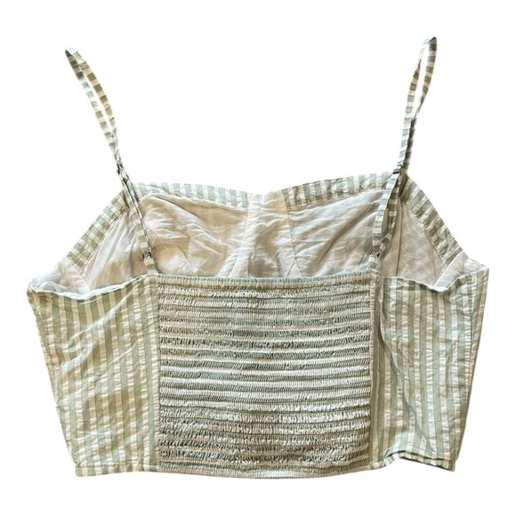 Anthropologie Striped Bustier Top, White and Green, Cropped, Thin Straps, Sz S - Picture 4 of 11